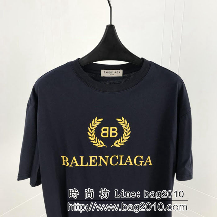 BALENCIAGA巴黎世家 19ss 麥穗雙B短袖 定制面料 七色可選百搭款 男女同款 ydi2464